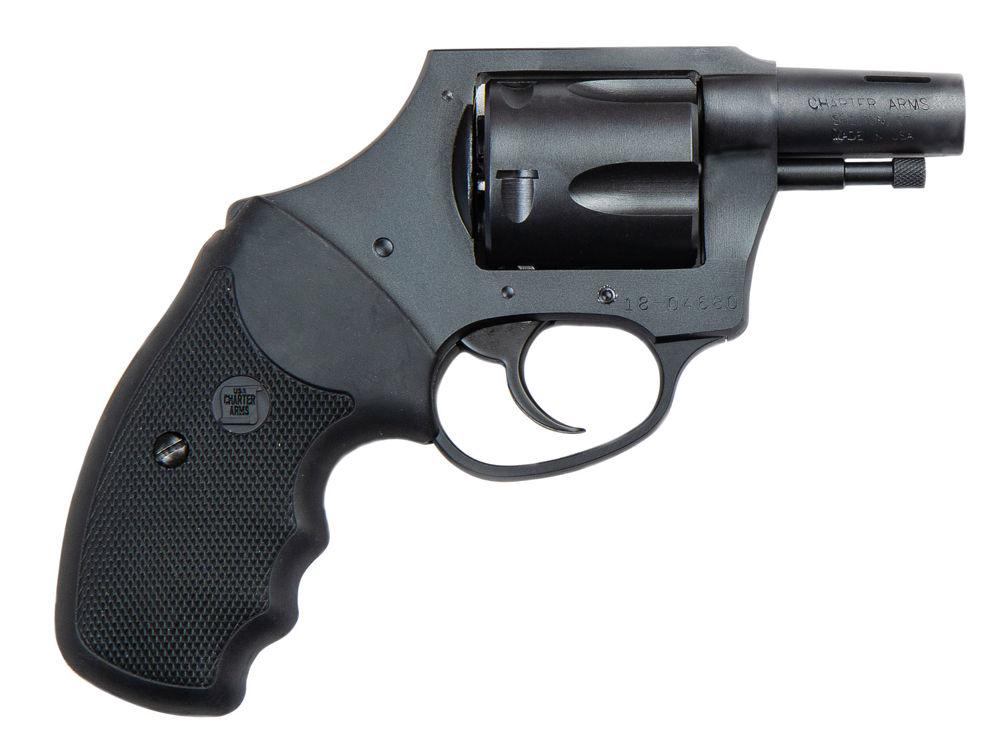 Charter Arms 64429 Bulldog Boomer 44 S&W Spl Caliber with 2" Barrel, 5rd Capacity Cylinder, Overall Black Nitride+ Finish Stainless Steel, Hammerless Frame & Finger Grooved Black Rubber Grip