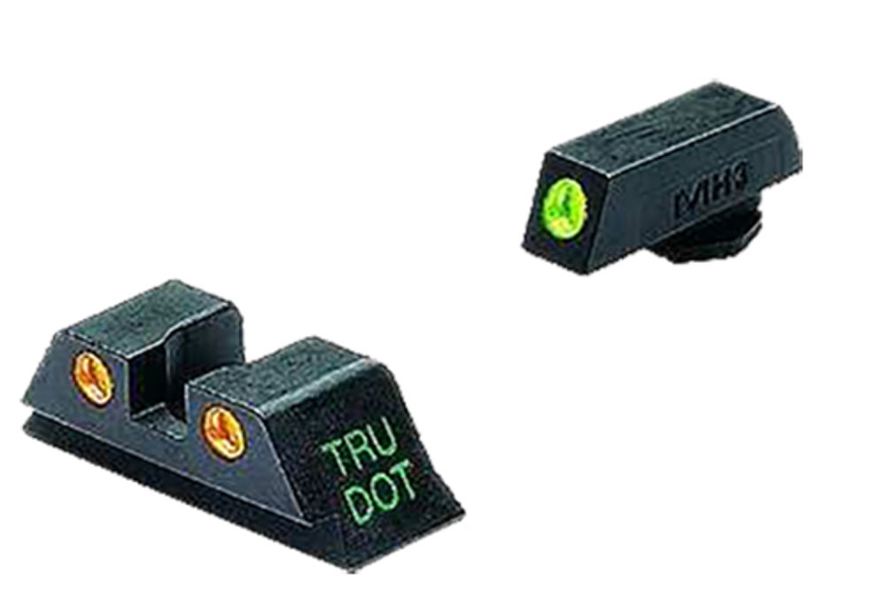 Meprolight USA 102223301 Mepro Tru-Dot Fixed Sights Self-Illuminated Green Tritium Front & Orange Rear with Black Frame for Glock 10/45 Calibers