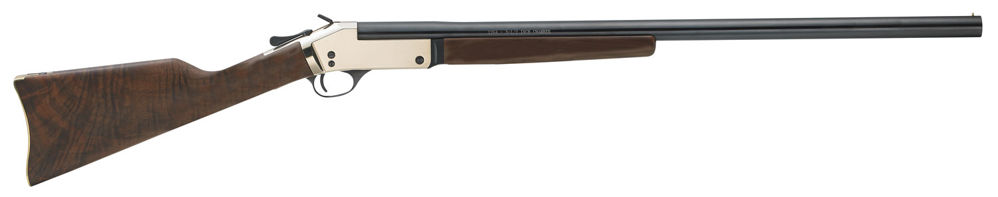 Henry H015B12 Single Shot Brass 12 Gauge 28" 1 3.5" Polished Brass American Walnut Right Hand