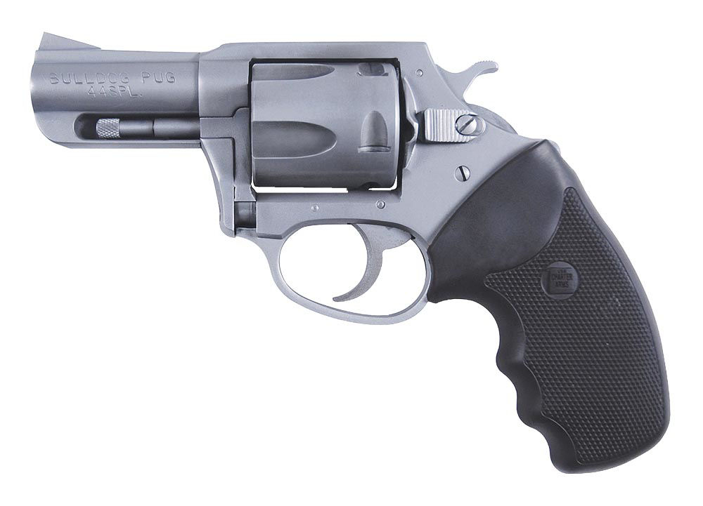 Charter Arms 74420 Bulldog  44 S&W Spl Caliber with 2.50" Barrel, 5rd Capacity Cylinder, Overall Matte Stainless Steel Finish & Finger Grooved Black Rubber Grip