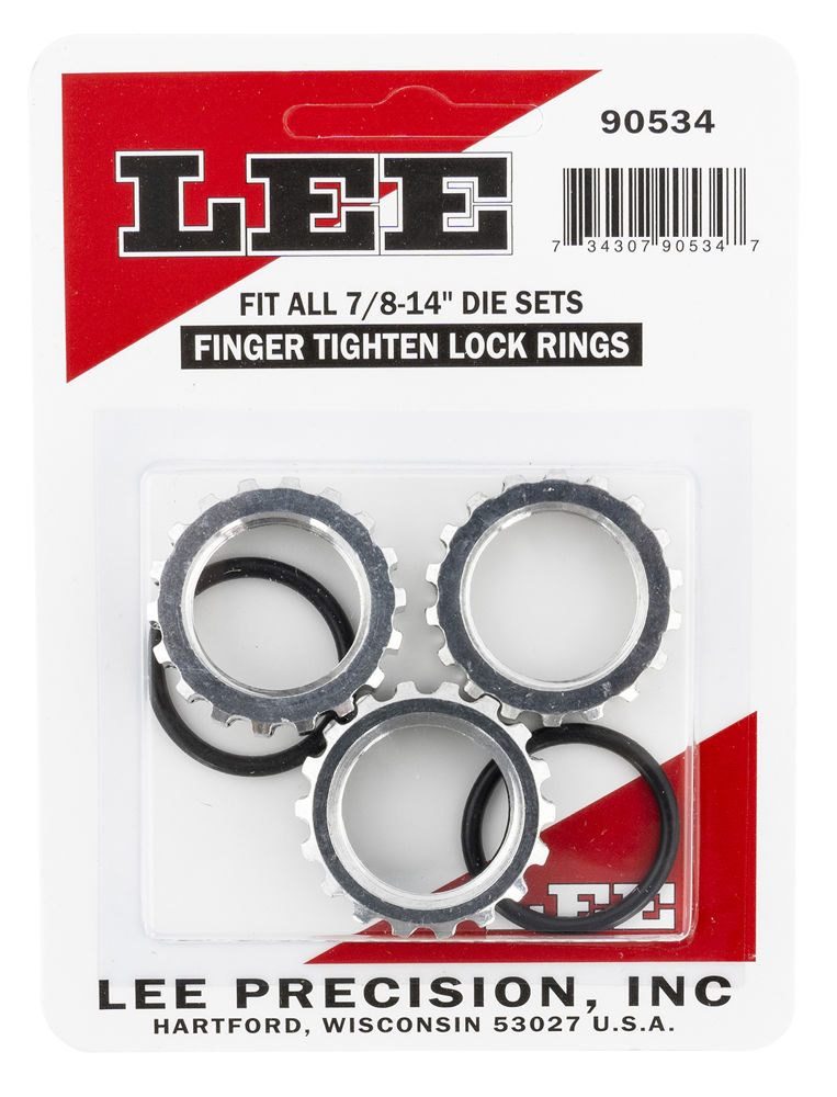 Lee Precision 90534 Lock Die Rings Multi-Caliber Billet Aluminum 3 Per Pkg