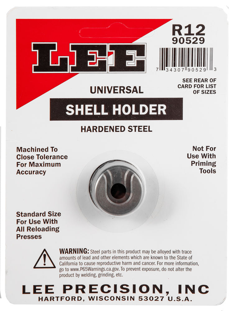 Lee Precision 90529 Shell Holder Universal #12 Steel Capacity 1 Casing