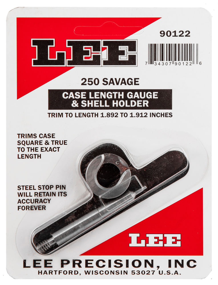 Lee Precision 90122 Case Length Gauge  250 Savage Steel Works With Cutter/Lock Stud