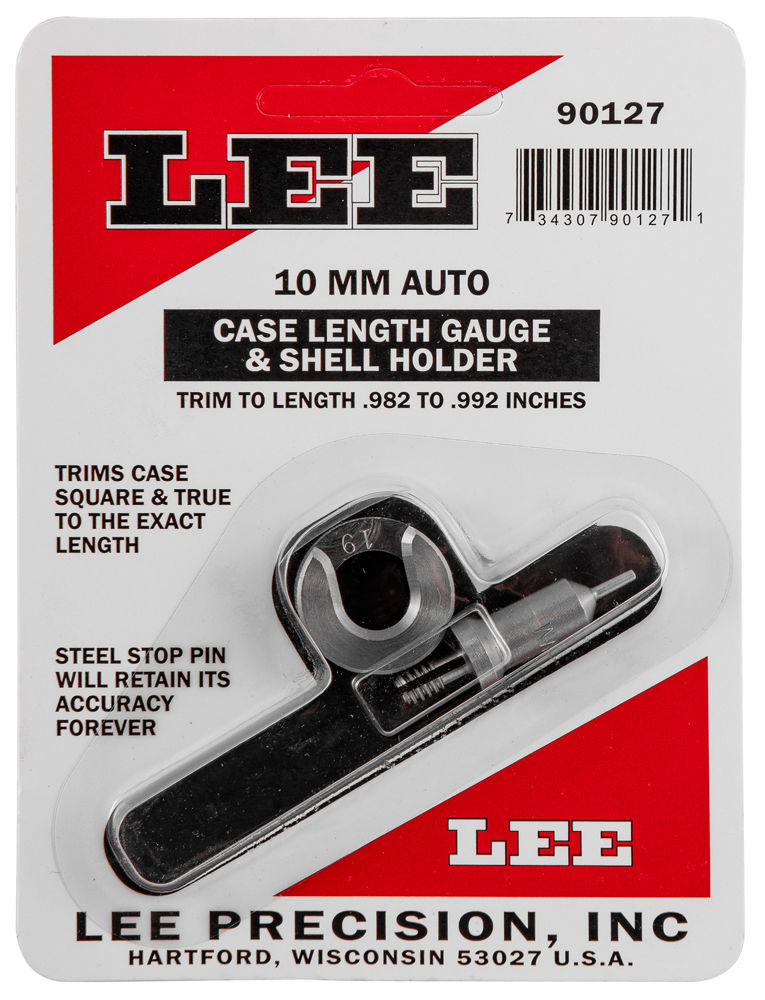 Lee Precision 90127 Case Length Gauge  10mm Auto Steel Works With Cutter/Lock Stud