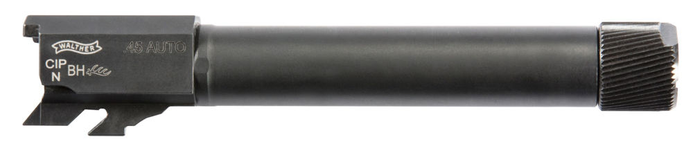 Walther Arms 282674710 Threaded Barrel  45 ACP 4.60" Black Finish Steel Material with Polygonal Rifling for Walther PPQ