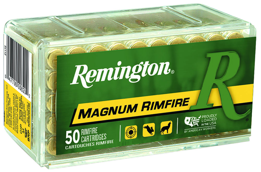 Remington Ammunition 21172 RimFire Magnum  22 Mag 40 gr Pointed Soft Point (PSP) 50 Bx/ 40 Cs
