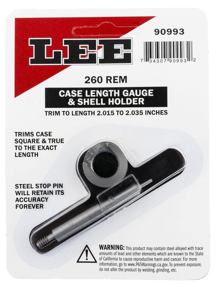 Lee Precision 90993 Case Length Gauge  Silver 260 Rem Steel