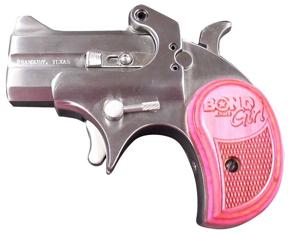 Bond Arms BAM Mini Girl 357 Mag/38 Sp 2.50" 2rd Round Stainless Pink Laminate Grip