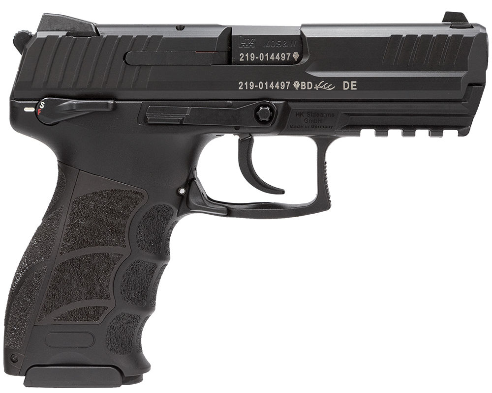 HK 81000127 P30 V3 40 S&W Caliber with 3.85" Barrel, 13+1 Capacity, Overall Black Finish, Picatinny Rail Frame, Serrated Steel Slide & Finger Grooved Interchangeable Backstrap Grip Includes 2 Mags