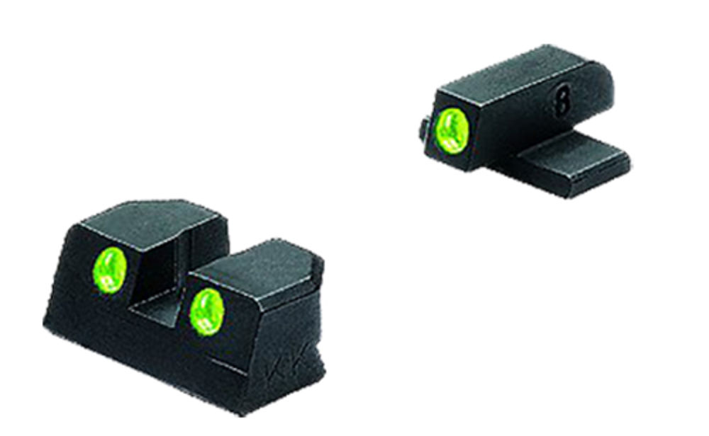 Meprolight USA 101103101 Mepro Tru-Dot Fixed Sights Self-Illuminated Green Tritium Front & Rear with Black Frame for Sig 9/357 Sig P-Series with #8 Front & Rear (Except P365XL)