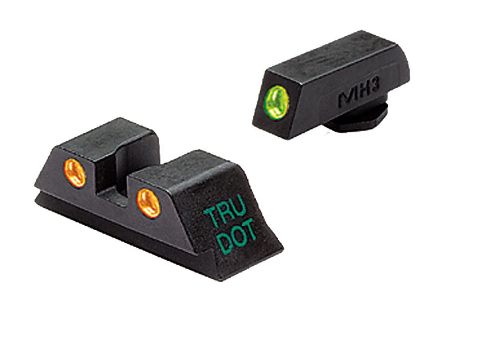 Meprolight USA 102243301 Mepro Tru-Dot Fixed Sights Self-Illuminated Green Tritium Green Front & Orange Rear with Black Frame for Most Glock