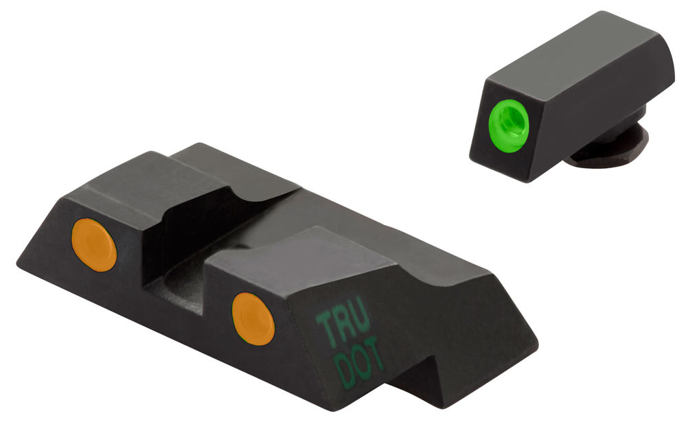 Meprolight USA 102263301 Mepro Tru-Dot Fixed Sights Self-Illuminated Green Tritium Front & Orange Rear with Black Frame for Glock 26,27,28