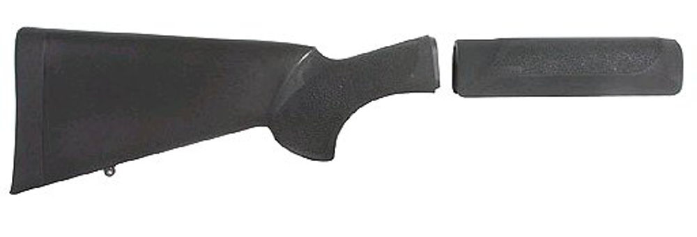 Hogue 08712 OverMolded Combo Kit Black Synthetic with Forend for Remington 870