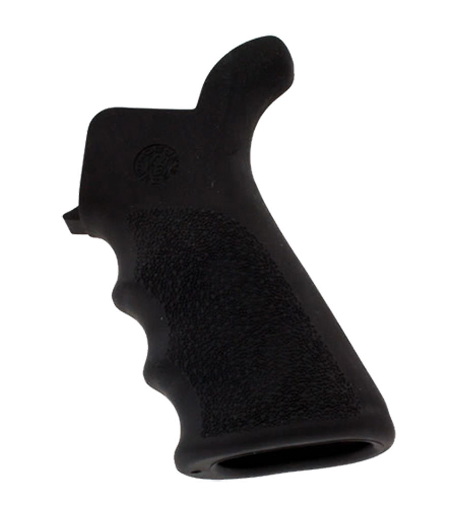 Hogue 15020 OverMolded Beavertail Cobblestone Black Rubber with Finger Grooves for AR-15, M16