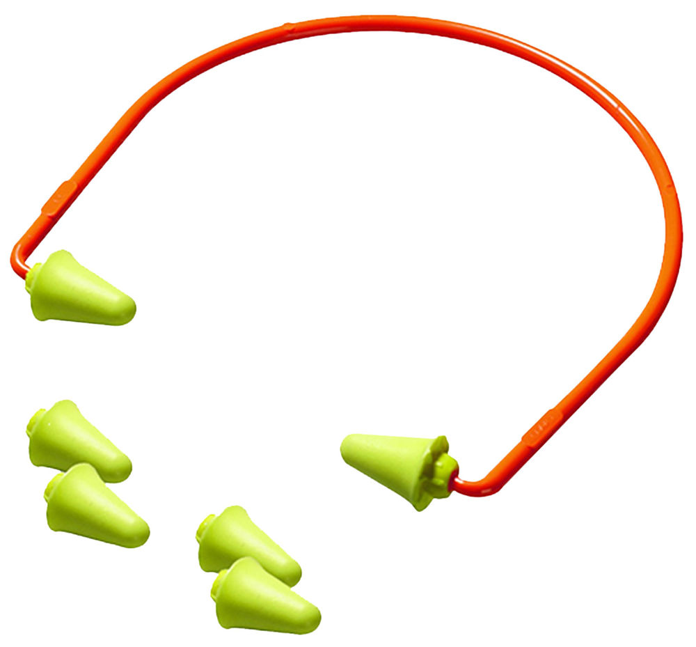 Peltor 97065 Sport Banded Earplugs 28 dB Behind The Head Yellow Foam Buds with Orange Band for Adults Includes 4 Replacement Plugs