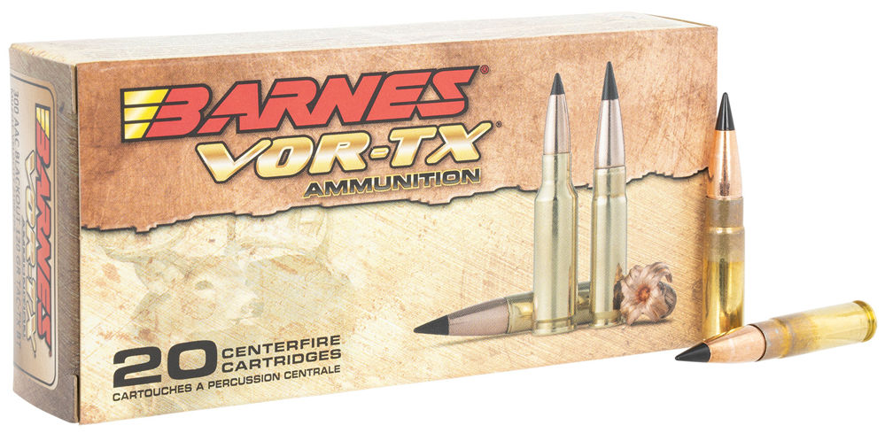 Barnes Bullets 30827 VOR-TX Rifle  300 Blackout 120 gr TAC-TX Boat-Tail 20 Bx/ 10 Cs