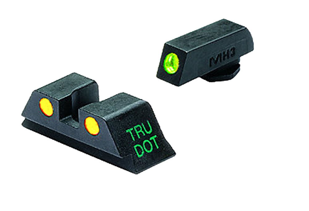 Meprolight USA 102243201 Mepro Tru-Dot Fixed Sights Self-Illuminated Green Tritium Front & Yellow Rear with Black Frame for Most Glock