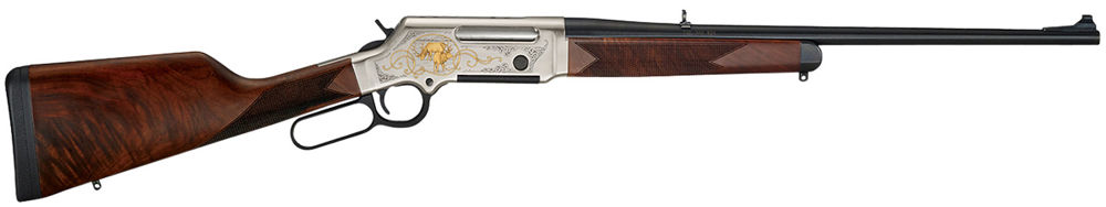 Henry H014WL308 Long Ranger Wildlife 308 Win 4+1 20" American Walnut Nickel Plated w/24K Gold Inlay Right Hand