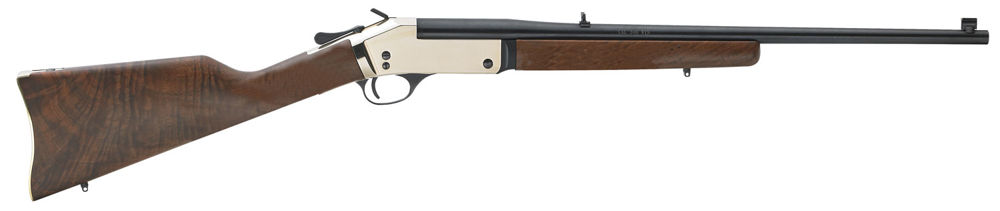 Henry H015B357 Single Shot 357 Mag 1 22" Polished Brass American Walnut Right Hand