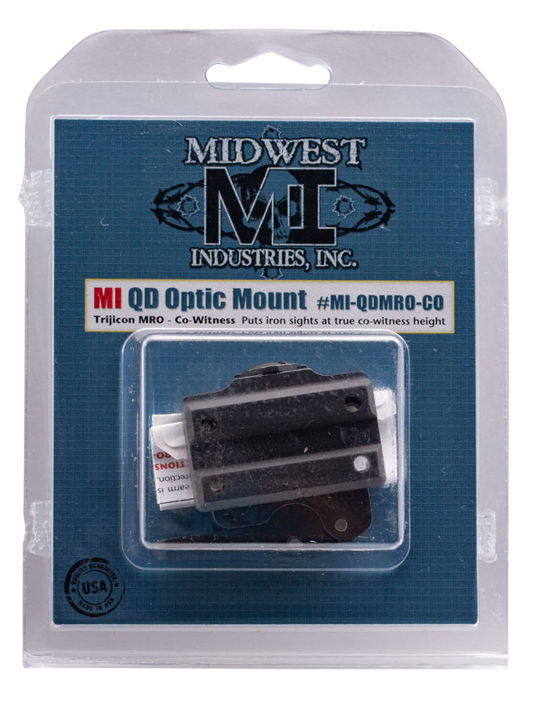 Midwest Industries MIQDMROCO Trijicon MRO Co-Witness Black Hardcoat Anodized Any w/Rail Quick Detach Picatinny Rail Aluminum