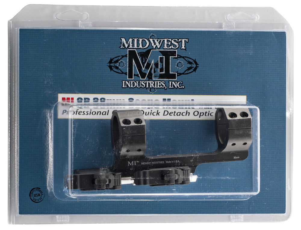 Midwest Industries MIQD30SM QD Offset Mount  Black Hardcoat Anodized Any w/Rail Quick Detach Standard/Offset Picatinny Rail Mount 6061-T6 Aluminum