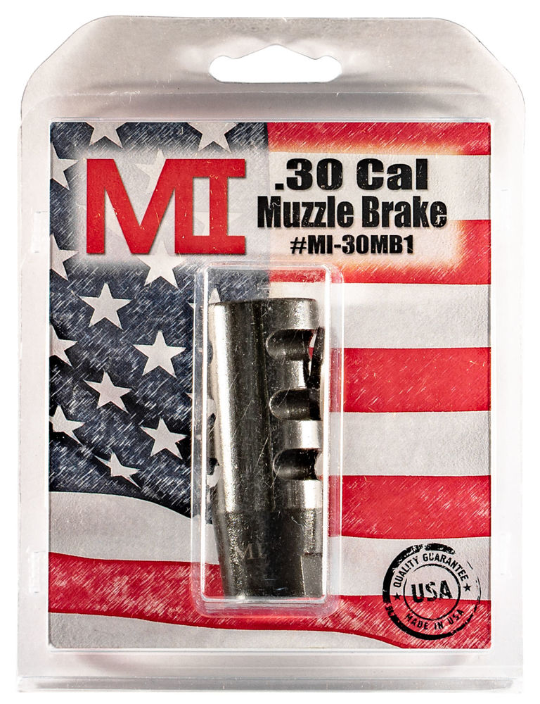 Midwest Industries MIAR30MB1 Muzzle Brake  Black Phosphate Steel with 5/8"-24 tpi Threads for 30 Cal AR-Platform