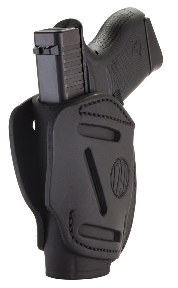1791 Gunleather 3WH2SBLA 3 Way  Stealth Black Leather OWB fits Glock 42/Ruger LCP/S&W Bodyguard Ambidextrous Hand