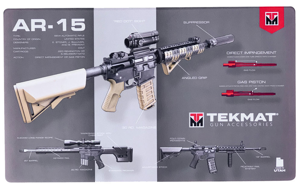 TekMat TEK42AR15WPD AR-15 Weapons Platform Design Door Mat Multi Color Rubber 42" Long AR-15 Weapons Platform