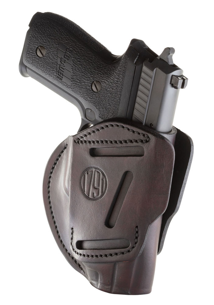 1791 Gunleather 3WH5SBRA 3 Way  Signature Brown Leather OWB Fits  Glock 17/HK VP9 Ambidextrous Hand