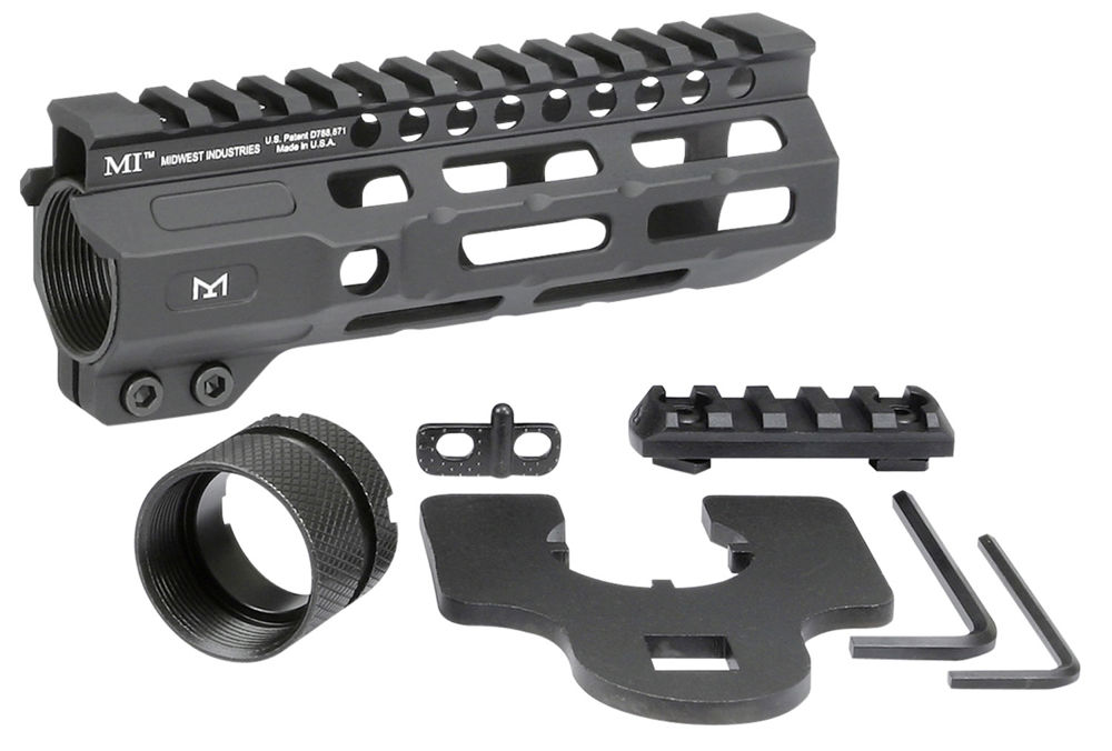 Midwest Industries MICRM6 Combat  Black Hardcoat Anodized 6061-T6 Aluminum 6" Picatinny/M-LOK