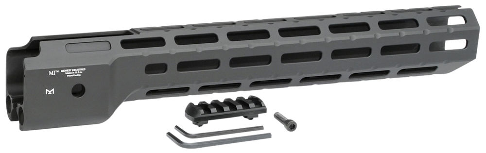 Midwest Industries MICRPC9X Combat  Ruger PC9 M-Lok Handguard Black Hardcoat Anodized 6061-T6 Aluminum 14"