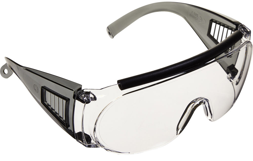 Allen 2169 Shooting & Safety Fit-Over Glasses 100% UV Rated Clear Lens with Gray Frame & Rubber Nose Piece for Adults