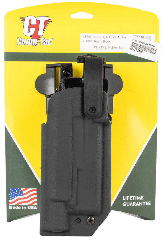 Comp-Tac C865GL235RBKN Blue Duty Optic Ready Black Kydex OWB Fits Sig Glock 17 Gen5 + X300 Right Hand