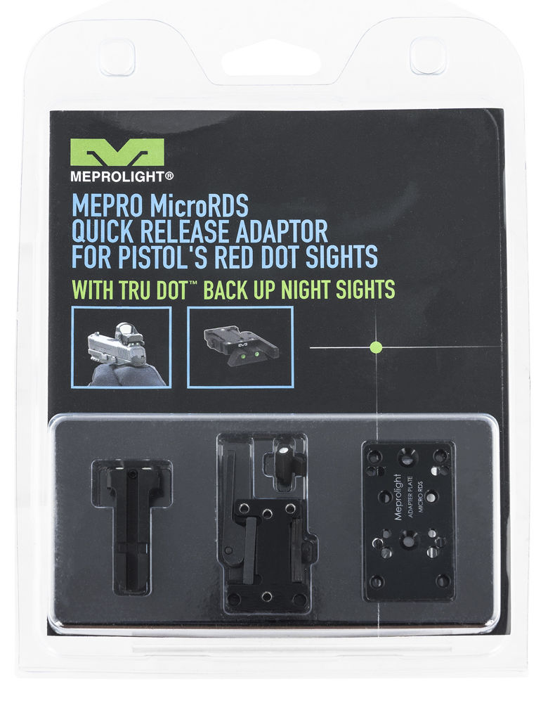 Meprolight USA 88071502 Mepro MicroRDS w/Adapter & Backup Sights Black 1x 3 MOA Sig 226/320