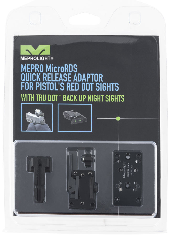 Meprolight USA 88071504 Mepro MicroRDS w/Adapter & Backup Sights Black 1x 3 MOA S&W M&P