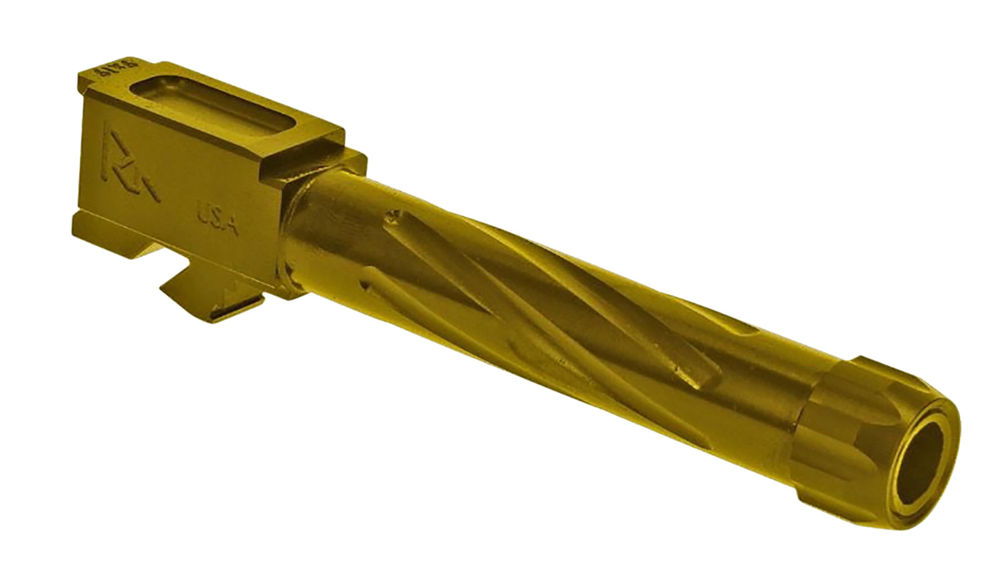 Rival Arms RA20G102E Precision V1 Drop-In Barrel 9mm Luger 4.49" Gold PVD Finish 416R Stainless Steel Material with Threading for Glock 17 Gen3-4