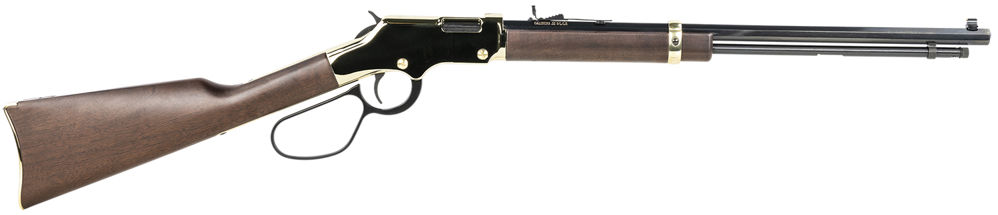 Henry H004L Golden Boy Large Loop 22 LR Caliber with 16 LR/21 Short Capacity, 20" Octagon Barrel, Brasslite Metal Finish & American Walnut Stock Right Hand