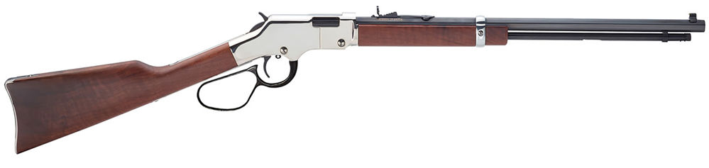 Henry H004SL Golden Boy Silver Large Loop 22 LR 16 LR/21 Short 20" American Walnut Nickel-Plated Right Hand