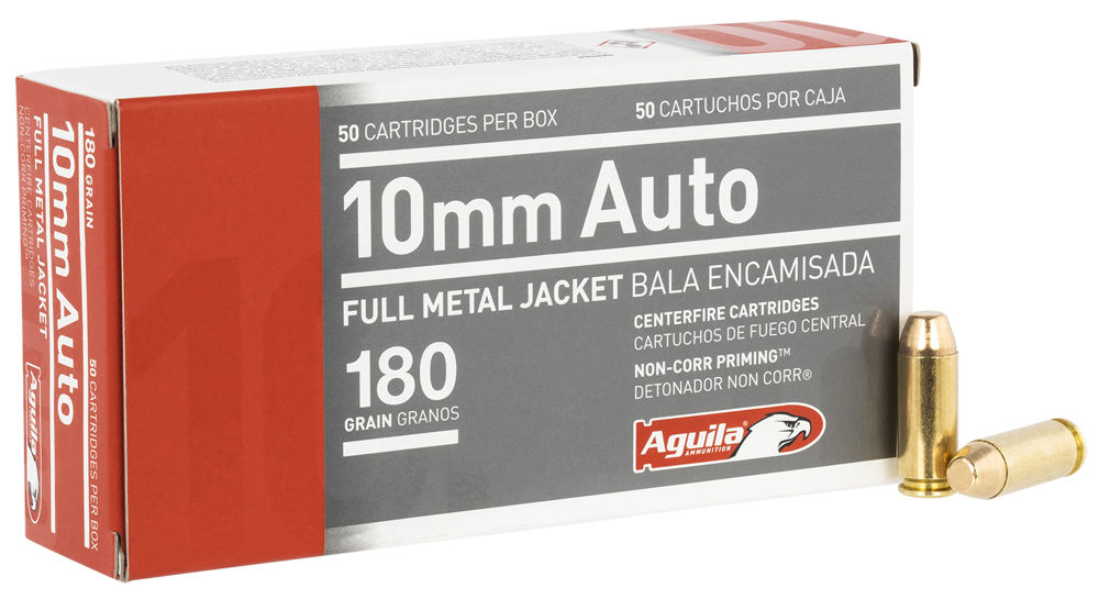 Aguila 1E102110 Centerfire Handgun  10mm Auto 180 gr Full Metal Jacket (FMJ) 50 Bx/ 20 Cs