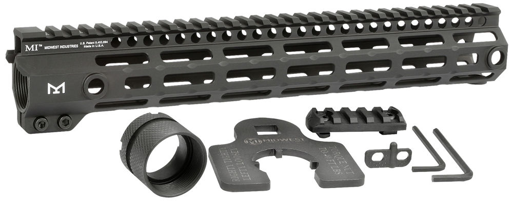 Midwest Industries MIG4M12625 Tactical G4M Handguard AR-15 Black Hardcoat Anodized Black 12.6" 6061-T6 Aluminum M-LOK