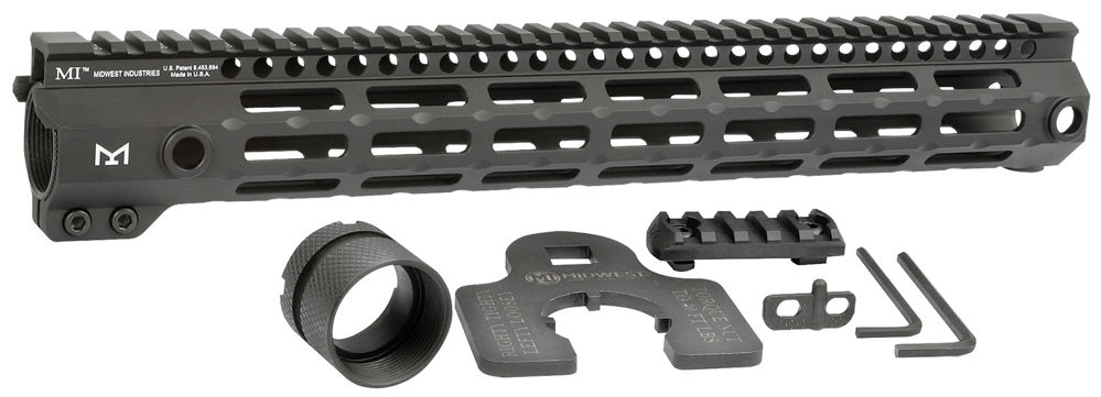 Midwest Industries MIG4M14 Tactical G4M Handguard AR-15 Black Hardcoat Anodized Black 14" 6061-T6 Aluminum M-LOK