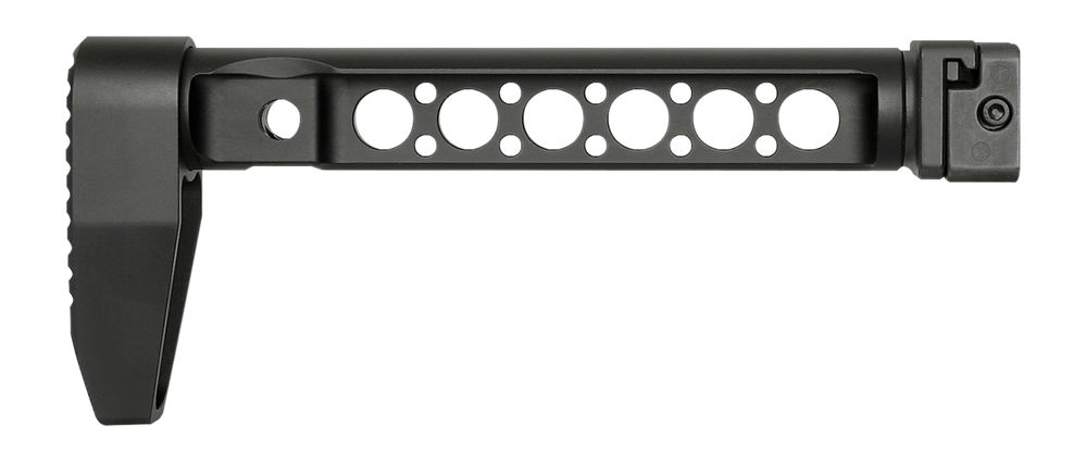 Midwest Industries MISTAPSFLWS Buttstock with Folding Adaptor  Black Steel with Minimalistic Butt Plate