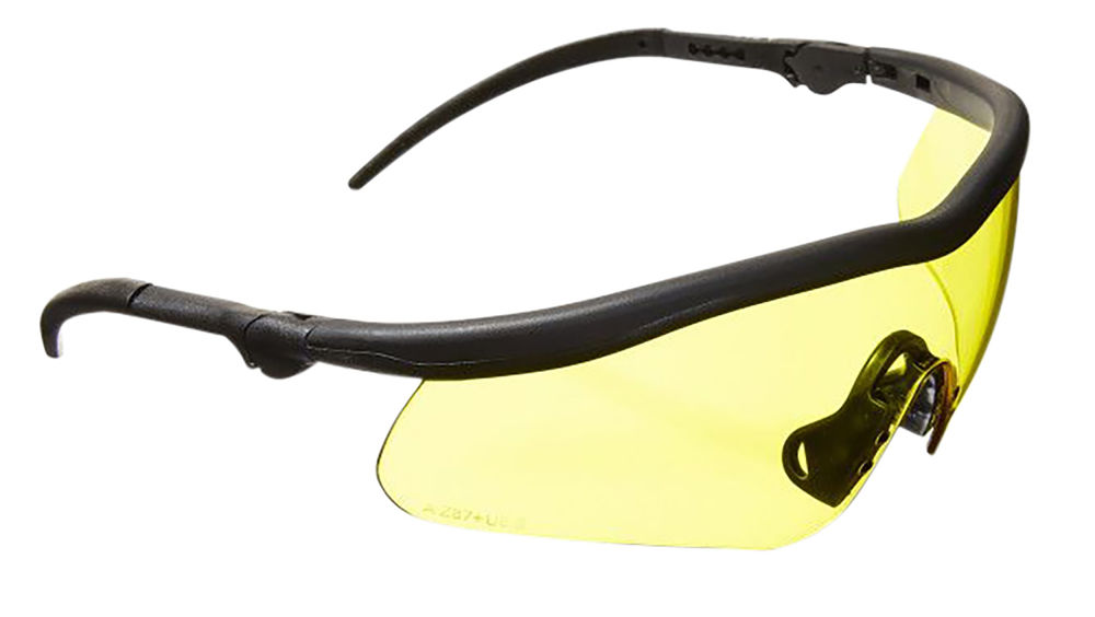 Allen 2379 Guardian Shooting Glasses 100% UV Rated Anti-Scratch, Wraparound Polycarbonate Yellow Lens with Black Frame & Nose Piece for Adult