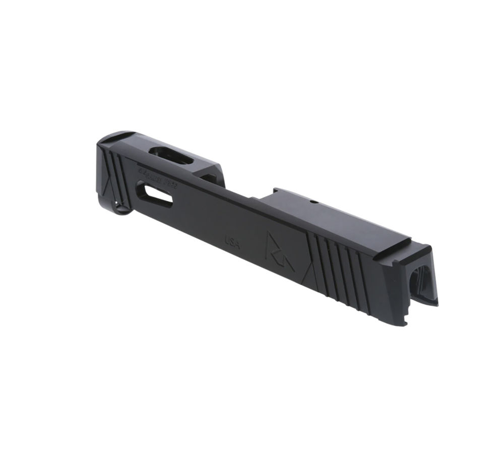 Rival Arms RA-RA10P002A Precision Slide  with Front/Rear Serrations & RMS Cuts QPQ Black 416R Stainless Steel for Sig P365