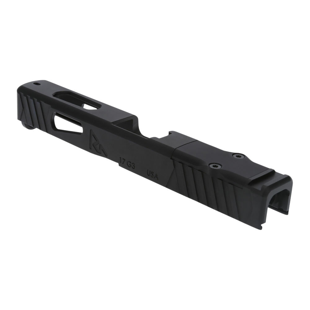 Rival Arms RA-RA10P102A Precision Slide  with Front & Rear Serrations QPQ Black 416R Stainless Steel for Sig P365XL