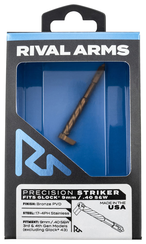 Rival Arms RA-RA40G001C Precision Striker  Bronze PVD 17-4 Stainless Steel for Glock 9mm & 40 S&W Gen3-4 (Except G43)  DOES NOT include springs, spacers, or other firing pin assembly components