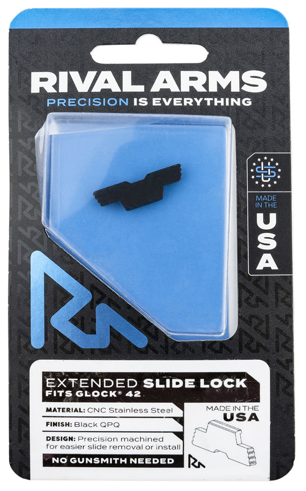 Rival Arms RA-RA80G004A Slide Lock  Extended Black QPQ for Glock 42