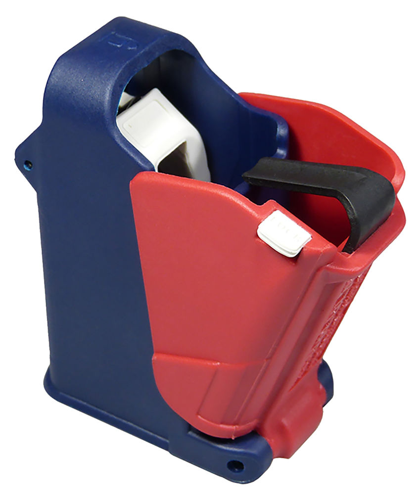Maglula UP60US LULA Loader & Unloader Double & Single Stack Style made of Polymer with Red, White, and Blue Finish for 9mm Luger, 45 ACP Pistols