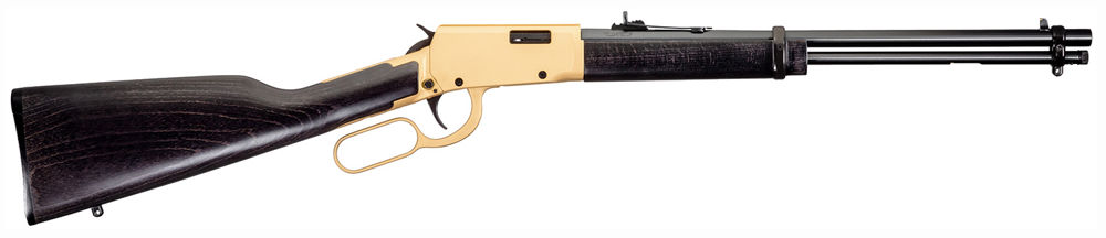 Rossi RL22181WDGLD2 Rio Bravo  22 LR 18" 15+1 Polished Black Barrel Gold Finish Receiver Hardwood Stock