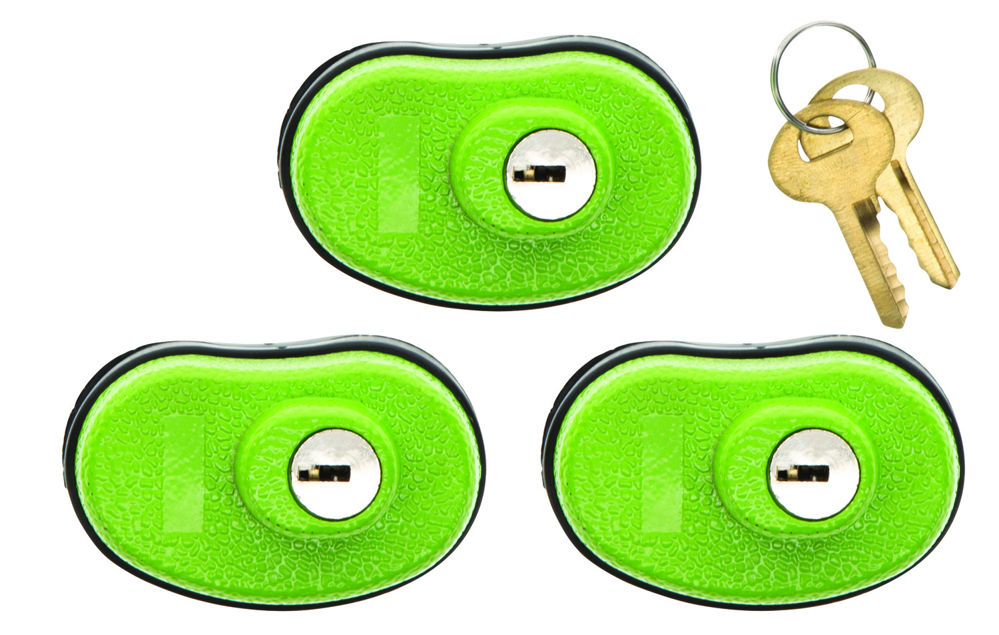 Lockdown 1118825 Trigger Lock  Open With Key Green 3 Per Pkg